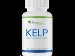 HS Labs Iod din Kelp, 200 mcg, 250 tablete (Concentratie mare, supliment iod tiroida)